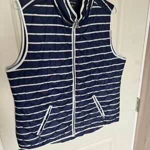 Hannah Blue and Cream Striped Quilted Vest